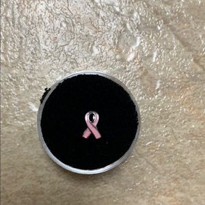 Never used origami owl pink ribbon charm